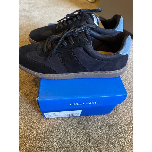 Vince Camuto VM-Kooper Fashion Sneakers Men's Sz 10M NWT Suede Goattumbled/Black - Picture 1 of 8